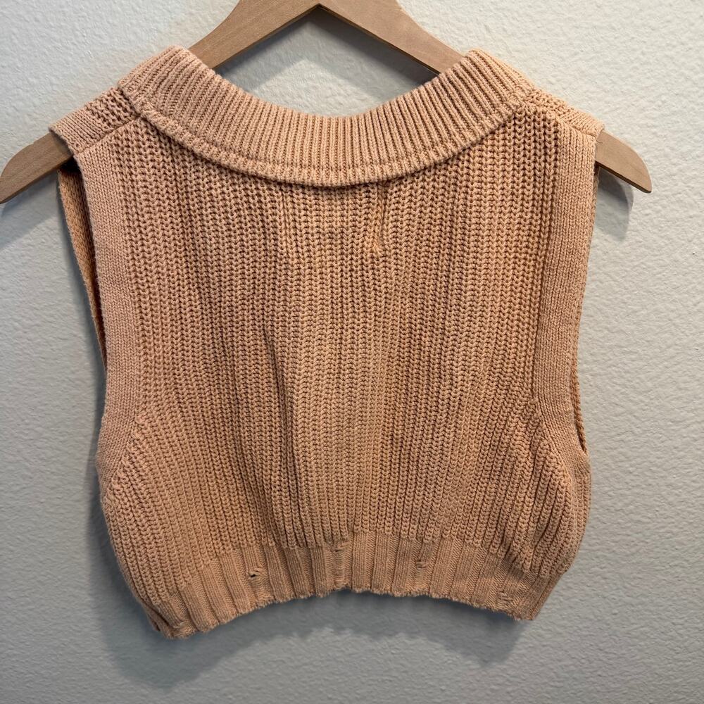 BDG Urban Outfitters Mona Knit Tan Sweater Vest Cropped size XS - Picture 5 of 5